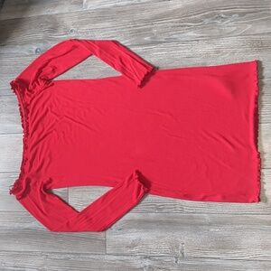 BOGO!! H&M Red Ribbed Off the Shoulder Bodycon Dress Size 2